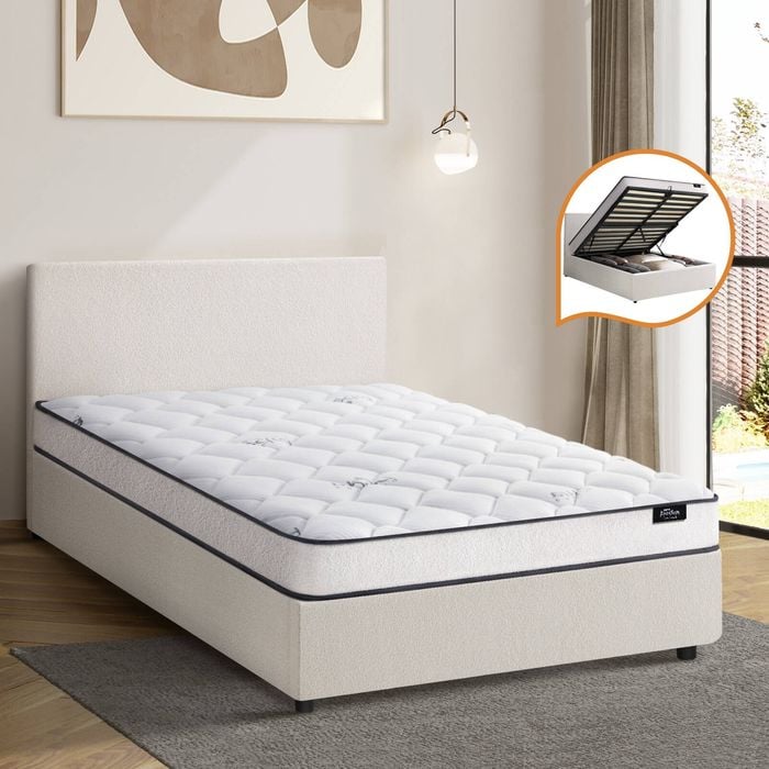 Oikiture Bed Frame King Single Size with Mattress UNO