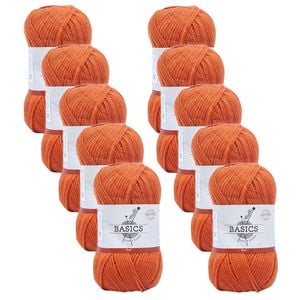 10pk Malli Super Blend Basic Crochet Knitting Yarn 8ply 100g 16x9cm Rust