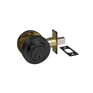 Zanda 63mm rose diameter Matt Black JMA Slimline Deadbolt