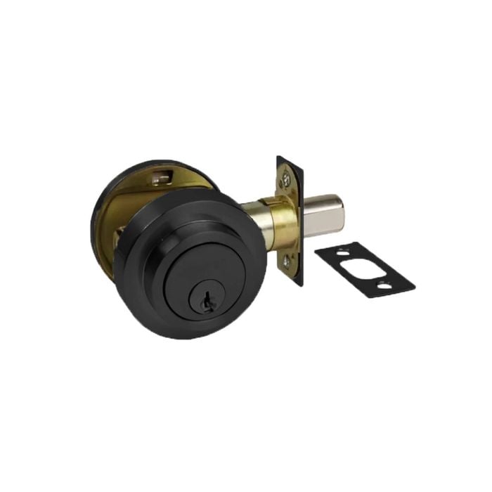 Zanda 63mm rose diameter Matt Black JMA Slimline Deadbolt
