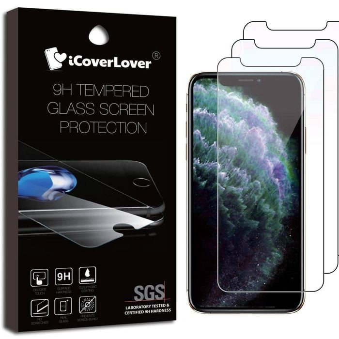 Icoverlover [3-pack] For Iphone 11 Pro,xs,x 9h  Glass Screen Protector Clear
