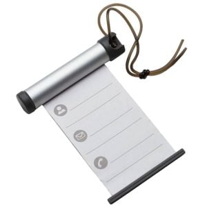 Funky Luggage Cylinder Tag Rollout Label for Address Details Silver/Grey