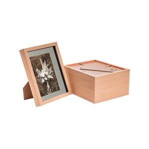 Nicola Spring Shadow Box Frames - 8 x 10" with 5 x 7" Mount - Light Wood - Pack of 5