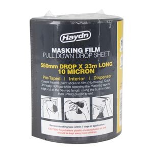 Haydn 550 x 33000mm Pre-Taped Interior 10 Micron Masking Film with Dispenser