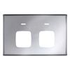 HPM LINEA Double Autoswitch Powerpoint Coverplate - Matt Silver