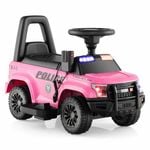 Costway 6V Electric Kids Ride On Car Police Car Toy Vehicle Pink