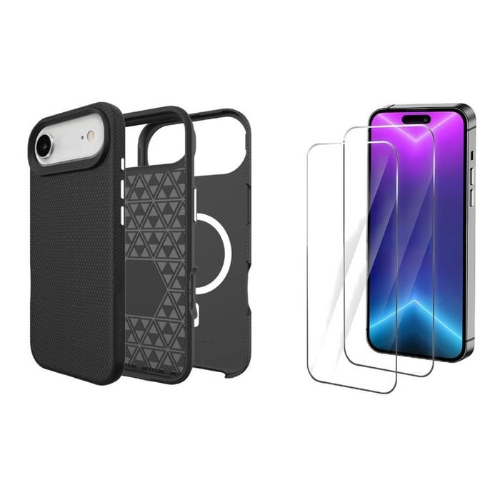 Icoverlover For Iphone Air Case Compatible With Magsafe Tough Black + 2x Screen Protectors