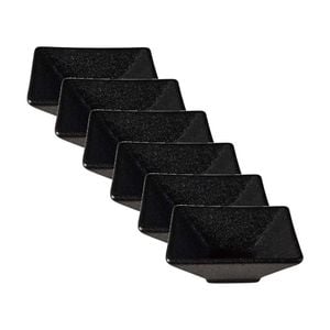 6x Maxwell & Williams Caviar Black Square Sauce Bowl 8x3cm Porcelain Serveware