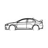 Ignite Laser Mitsubishi Lancer Evolution 10 Silhouette Metal Wall Art Coated Black 15.7inch/40cm