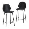 Oikiture 2PCS Bar Stools Kitchen Counter Chair Metal Black