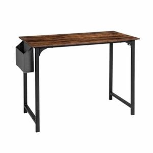 Costway Computer Desk Industrial Study Writing Table Storage Bag Brown