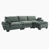 Homfurn 4 Seater Modular Sectional Sofa, Green