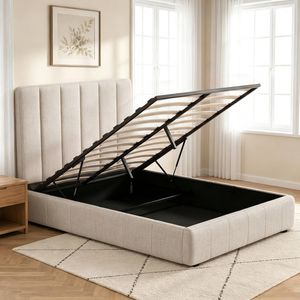 Artiss Bed Frame Queen Gas Lift Beds Base Fabric