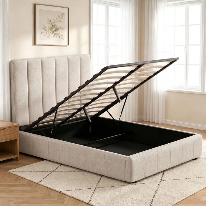 Artiss Bed Frame Queen Gas Lift Beds Base Fabric