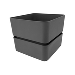 RESPECT 9.5cm Black Square Planter with Saucer - 95mm