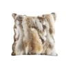 SOGA 45cm Coffee Rabbit Fur Throw Pillow