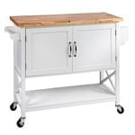 Hamptons White 2 Door Solid Wood Counter Top Kitchen Island