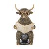 Gibson Gifts Cool Cow Loo Time Highland Figurine Bronze Polyresin