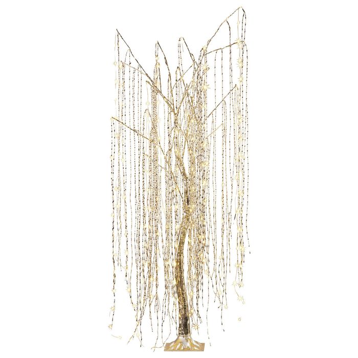 Christabelle Silver Willow Tree 180cm Christmas Display Warm White LED Lights Flexible Branches & Hanging Strands