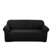 LushCovers Stretchable Water-Repellent Sofa Pet Protect Elastic Lounge Couch Cover - 2 Seater - Black