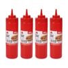 4PK Culinary Kitchen Plastic Squeeze Bottle Sauce Dispenser 850ml Red