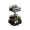 SOGA 2 Tier Black Steel Square Rotating Kitchen Countertop Organiser Shelf
