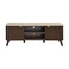 Milo 160cm Etu Entertainment Tv Unit Sintered Stone Travertine Top Walnut