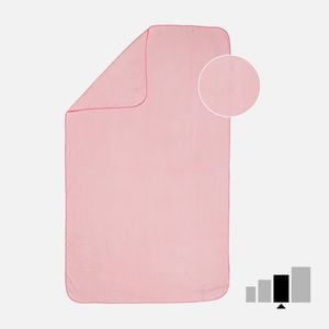 Decathlon - Microfibre Swimming Towel Size L 80 X 130 Cm - Striped Light Pink - One Size
