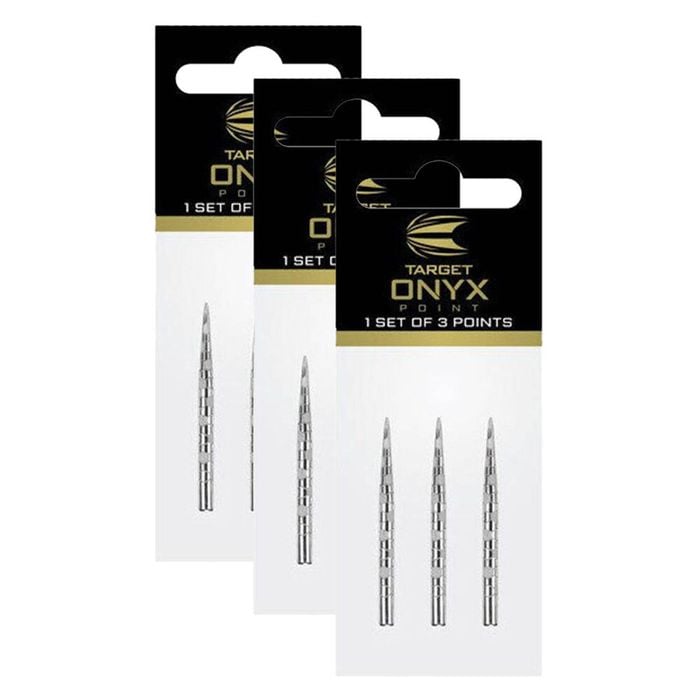 3x 3pc Target Onyx Pro Dart Point Replacement Spare Steel Tip 32mm Silver