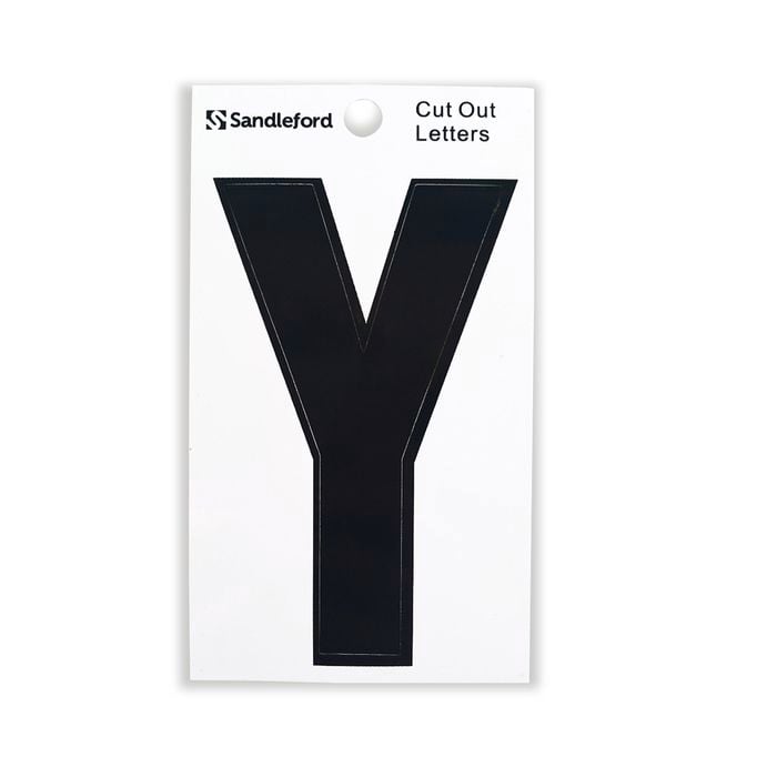 Sandleford 85mm Black Cut Out Self Adhesive House Letter Y