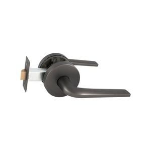 Schlage Graphite Medio Plus Series Sierra Passage Lever Set with QuickFix