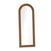 Oikiture Full Length Arch Mirror 165x60cm Walnut Wood Wall Mounted Home Decor