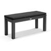 Santorini Outdoor 1.1m Aluminium Bench Seat Charcoal & Denim Grey Cushions