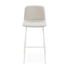 Sabia Serenity Pre-Assembled High Stool Beige Upholstered Seat White Frame