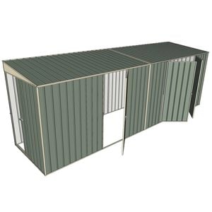 Build-a-Shed 1.5 x 6 x 2m Single and Double Hinged Side Door Skillion Shed - Green