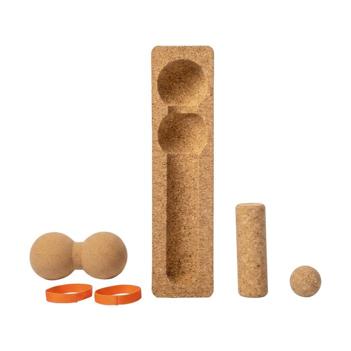 Centra Balance Board 5-In-1 Cork Ankle Trainer With Massage Ball Home Brown