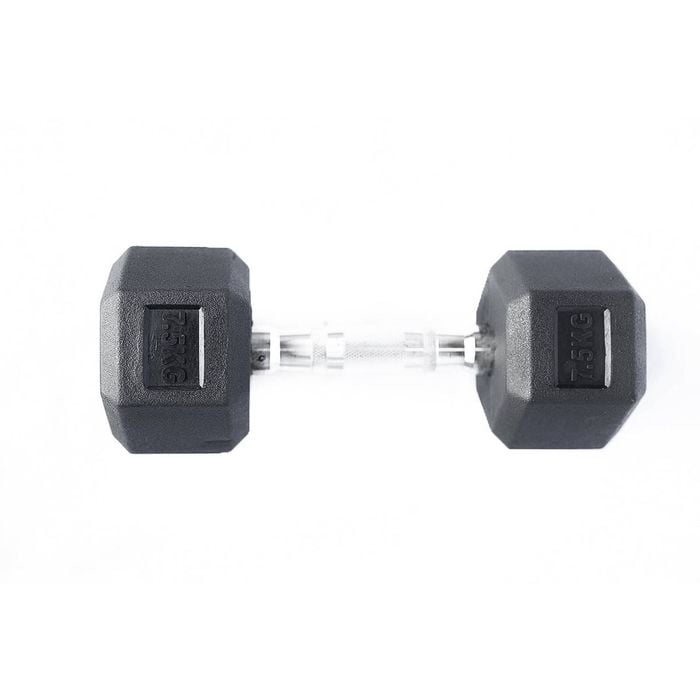 7.5kg Rubber Coating Hex Dumbbells in Pairs