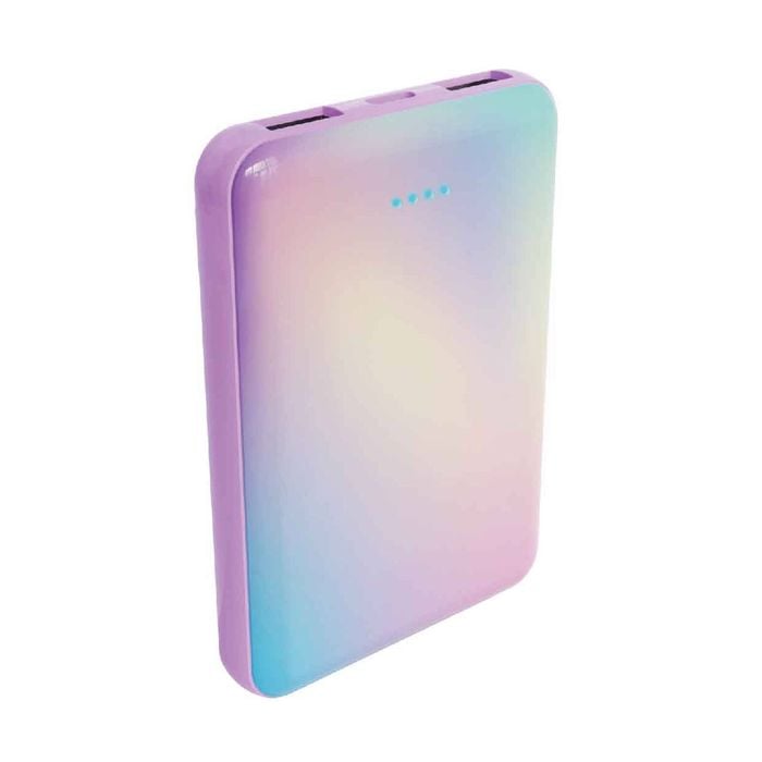 Laser 5000mAh Powerbank With Cable (Rainbow)