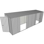 Build-a-Shed 1.5 x 6 x 2m Sliding Door Tunnel Shed with 2 Double Sliding Side Doors - Zinc