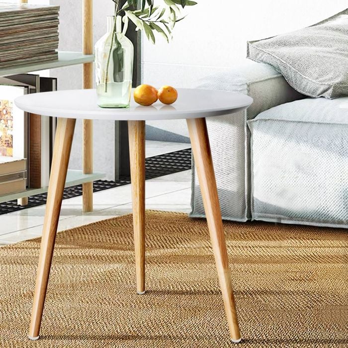 Artiss White Round Side Table