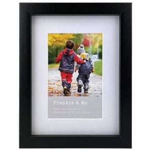 Frankie & Me Wooden Border 4x6'' Picture Frame Home/Office Photo Decor Black