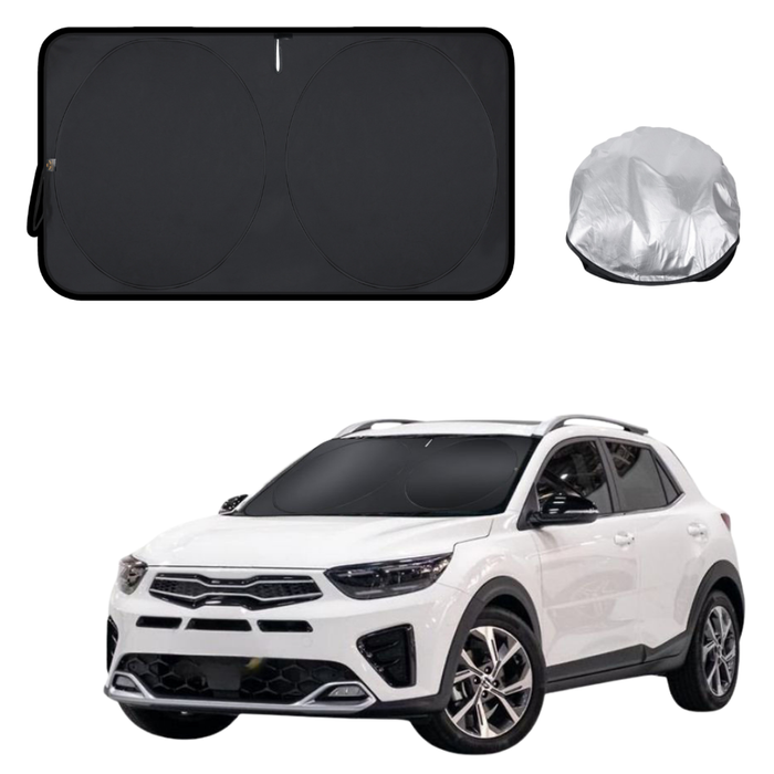 Front Windscreen Sun Shade for Kia Stonic 2021 - Current YB - Standard 150 x 85 cm - Black