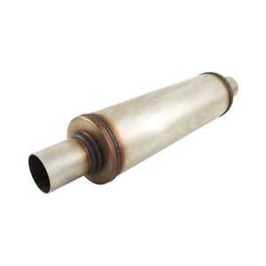 Outlaw T-409 Stainless Steel Round Muffler, 2" In/Out, 4" Body Diameter 20" Overall