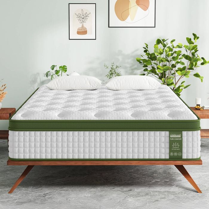 BedStory 34cm Queen Latex Hybrid Mattress Pocket Spring Medium for Orthopedic Comfort & Resilient Support