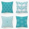 Set of 4 Luxton Flannel Home Decoration Cushion Covers (Aqua Blue)