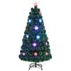 Costway 150cm Pre-Lit Fiber Optic Christmas Tree 170 PVC Branch Tip-Green