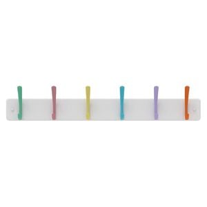 MODE 6 Pastel Hooks On White Board Hat And Coat Rack