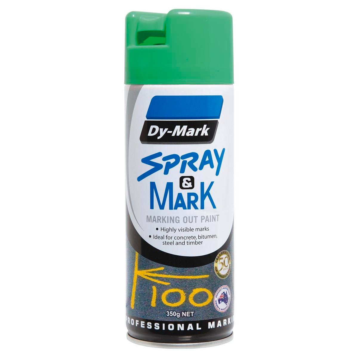 DyMark 350g Fluoro Green Spray & Mark Paint Bunnings Australia