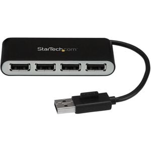 Startech.com Usb Hub - Usb - External - Black, Silver - Taa Compliant - 4 Total Usb Port(s) - 4 Usb 2.0 Port(s) - Pc, Mac, Linux