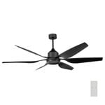 Brilliant 183cm Matte Black X Large Widespan Indoor Outdoor DC Ceiling Fan with Remote